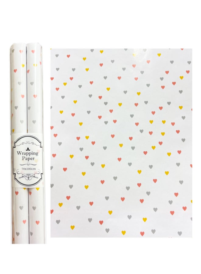 Modern White Heart Gift Wrap, Multi-Occasion Gifting - Image 1
